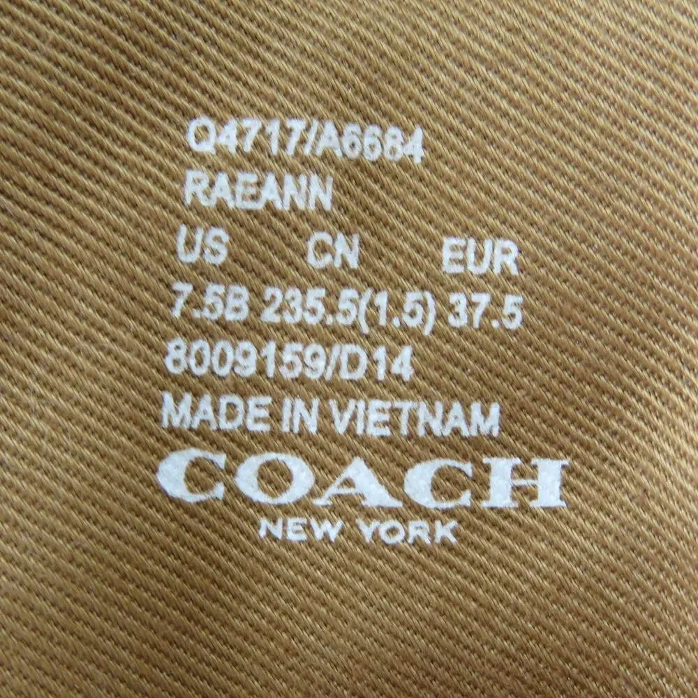 COACH Raeann Fashion Sneakers in Ginger Tan Leather Size 7.5